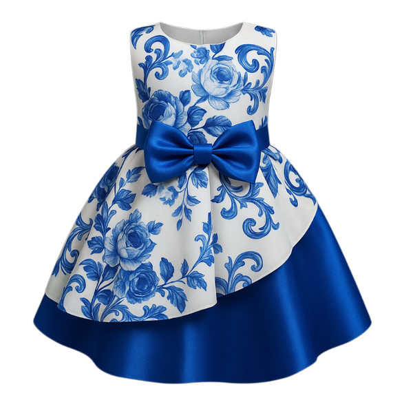Kids Girls Fashionable All Over Flower Pattern Party Dress (1 to 4 years)