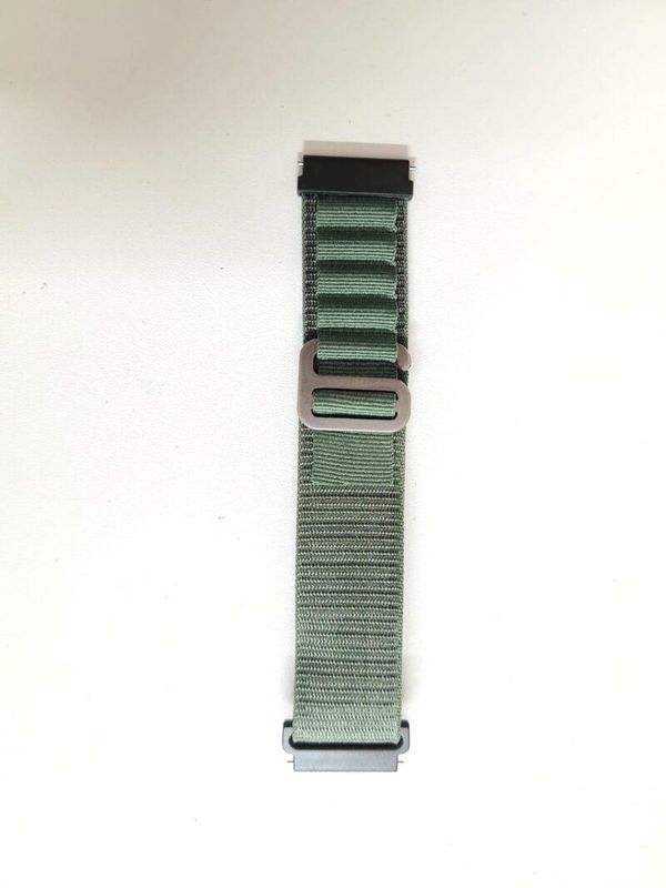 Pin Lock Fabric Stap For Smart Watch-20mm -Green Color
