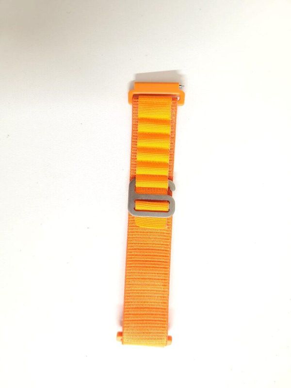 Pin Lock Fabric Stap For Smart Watch-20mm -Orange Color