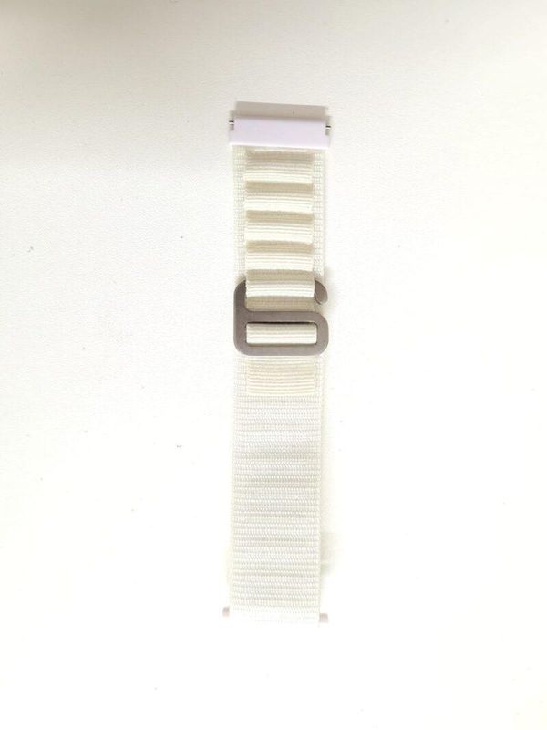 Pin Lock Fabric Stap For Smart Watch-22mm -White Color