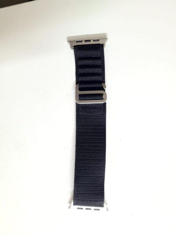 Slide Lock Loop Fabric Strap For Smart Watch- 42/44/45/49mm – Black Color