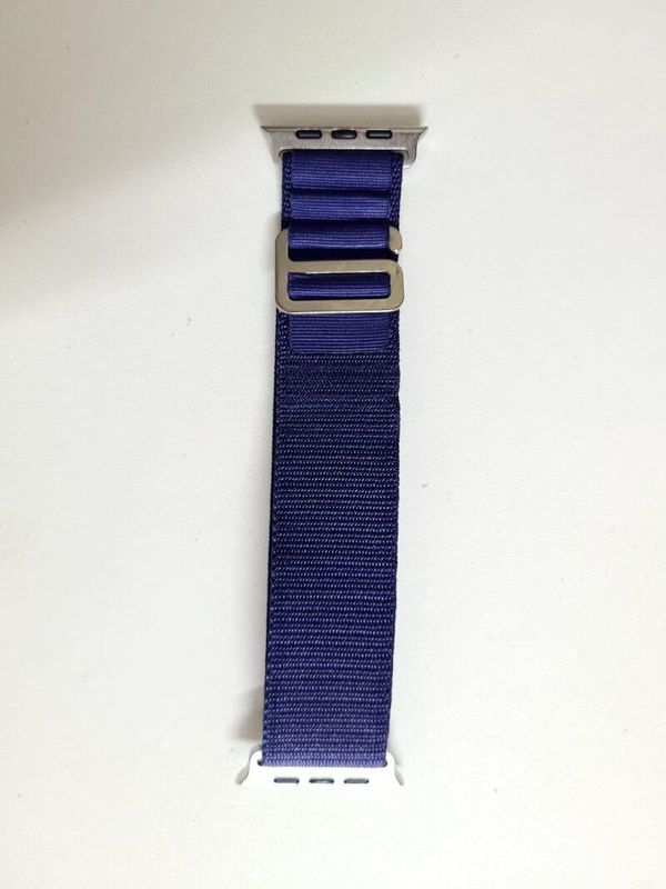 Slide Lock Loop Fabric Strap For Smart Watch- 42/44/45/49mm – Blue Color
