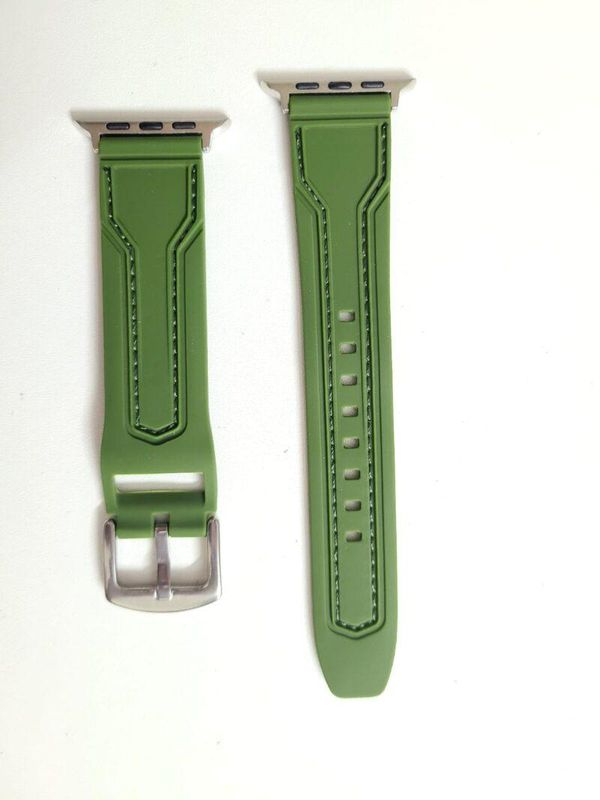 Spigen Line Silicon Strap For Smart Watch- 42/44/45mm-Olive Green Color