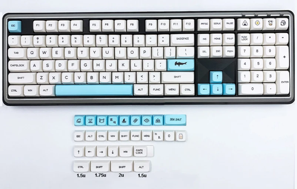 Haiyan PBT Keycaps-English-136 key Sea Salt