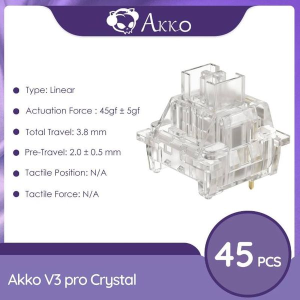 Akko V3 Crystal Pro Linear Switch 45pcs Box