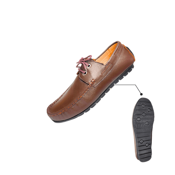 Chocolate color loafer with Lace