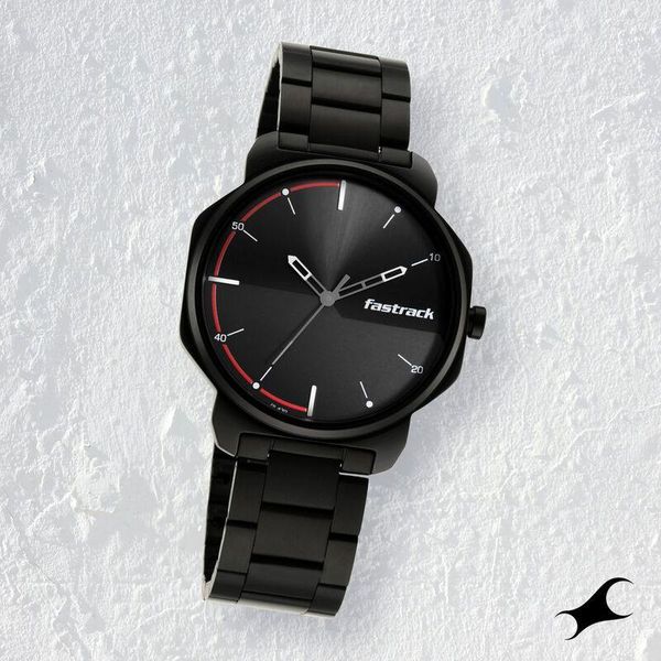 Fastrack NS3254NM01 Stunners Quartz Analog Black Dial Metal Strap Watch
