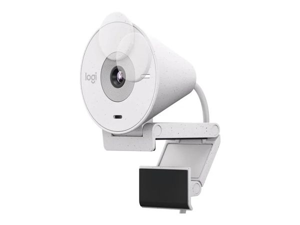 Logitech BRIO 300 Webcam with auto light correction With Noise-reducing mic – Off-White Color