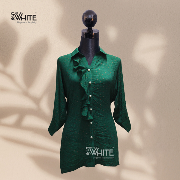 Emerald Green Ruffle Top