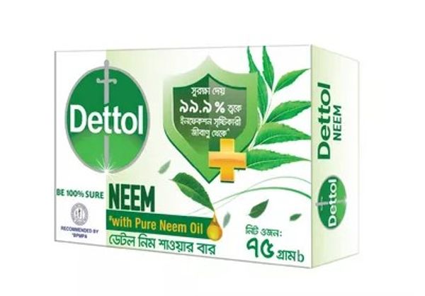Dettol Soap Neem with Pure Neem Oil Shower Bar 75 gm