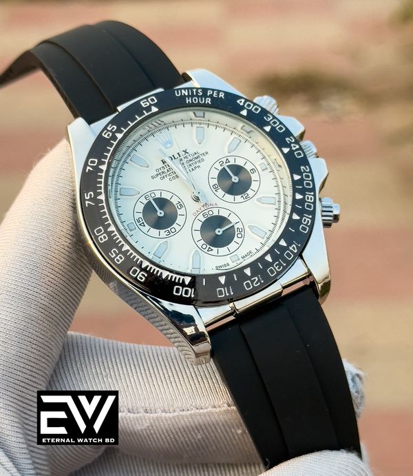 ROLEX DAYTONA WHITE DIAL SILVER CASE