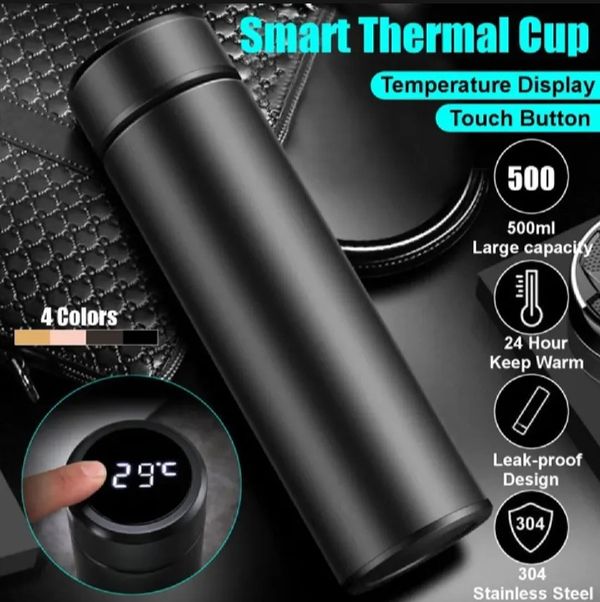 Smart Thermal flask with LED temperature Display in touch.