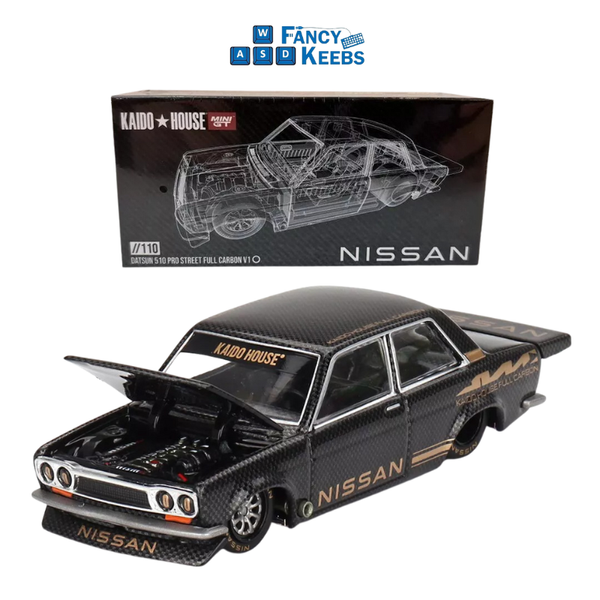 Mini GT x Kaido House 1:64 Datsun 510 Pro Street Full Carbon V1