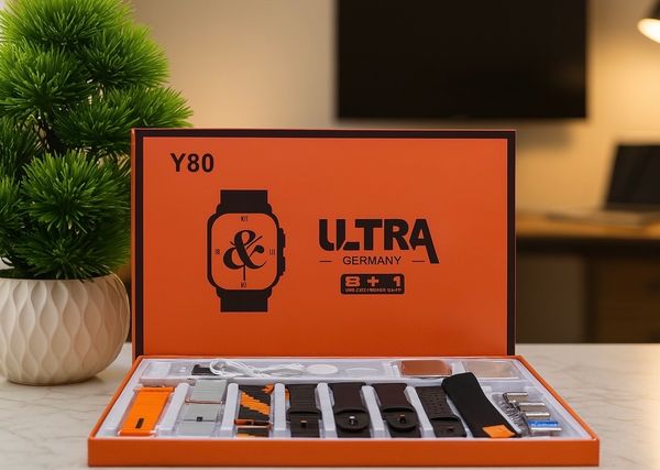 Y80 Ultra Smartwatch With 8 Strap