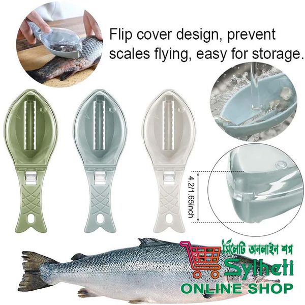 Fish Scaler, Fast Fish Scale Remover Fish Skin Brush Fish Descaler Tool Fish Scraper Fish Scaler with Cover for Home Kitchen