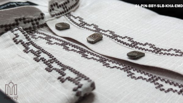 Ethereal Baby Pink Panjabi with Embroidered Slab Design