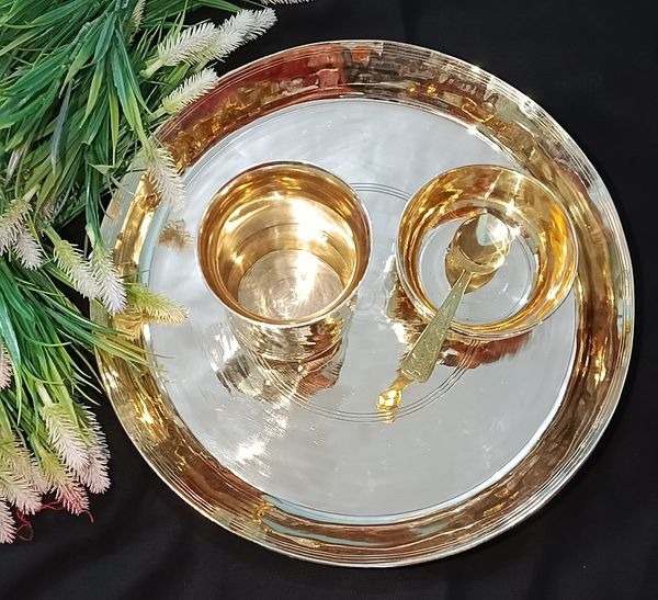 Original Kasar Plate, Kasar Plain Glass Kasar Bati Combo Set.
