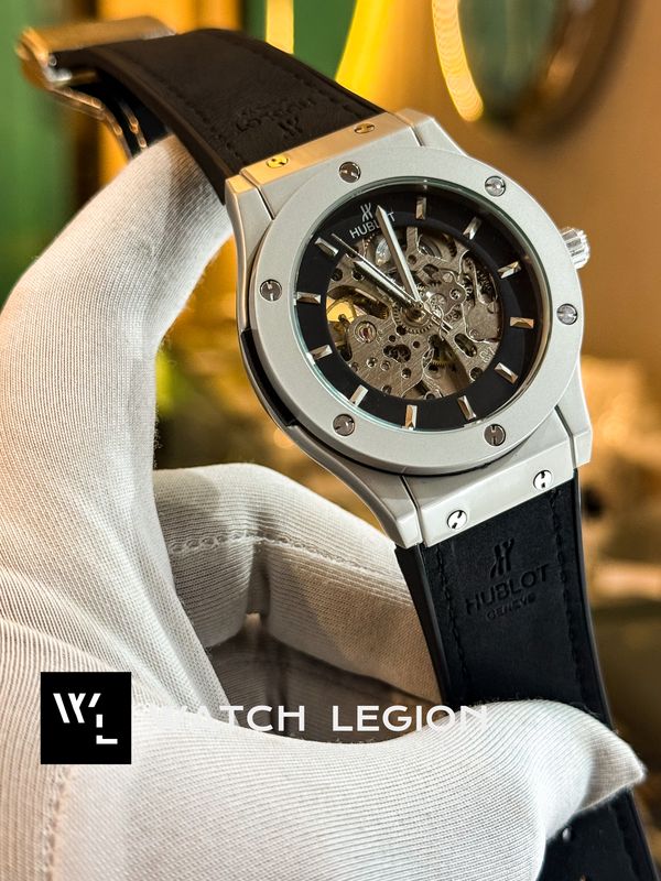 HUBLOT AUTO BELT GREY BLACK VELVET TEXTURE