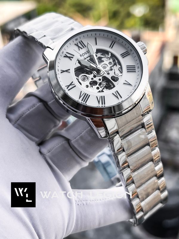 FOSSIL AUTO CHAIN WHITE DIAL