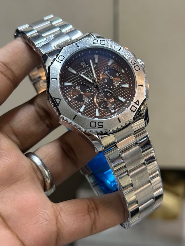 TAG AQUARACER CHRONO CHAIN BROWN DIAL