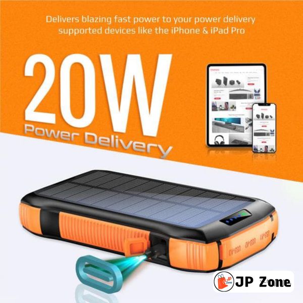 1PC Solar Charger Power Bank 20000mAh