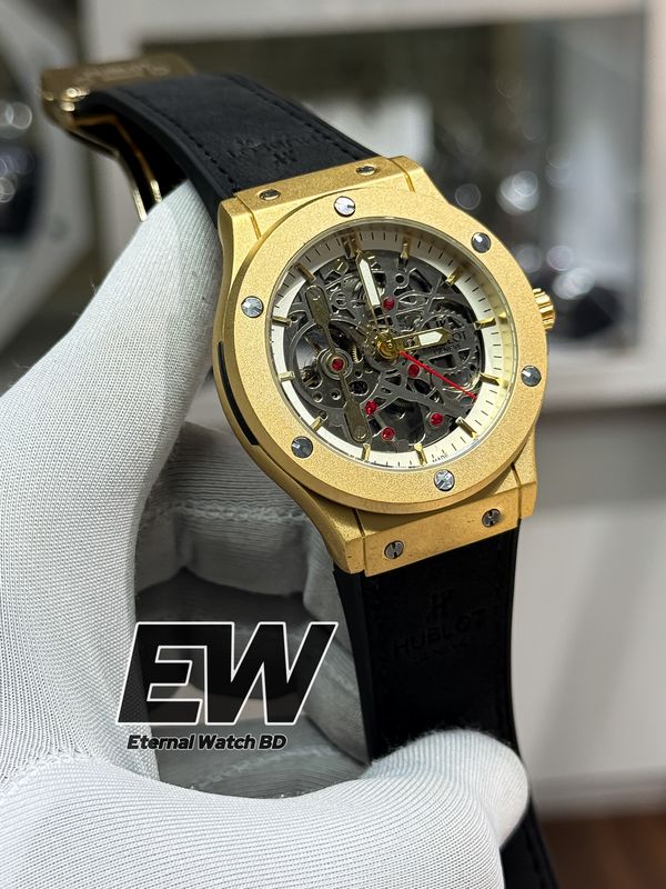 HUBLOT AUTOMOTIC BLACK VELVET BELT GOLD CASE