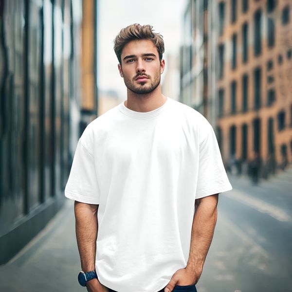 Solid Dropshoulder T-shirt ( White )