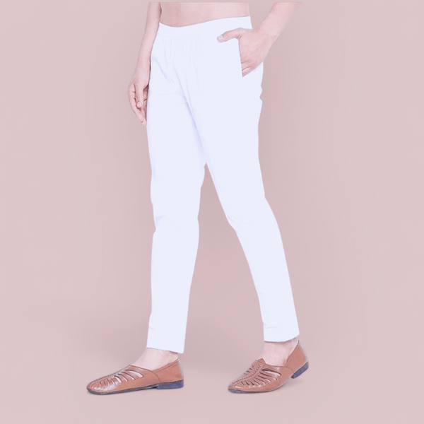 New Stylish White Color Narrow Pant Pajama For Men