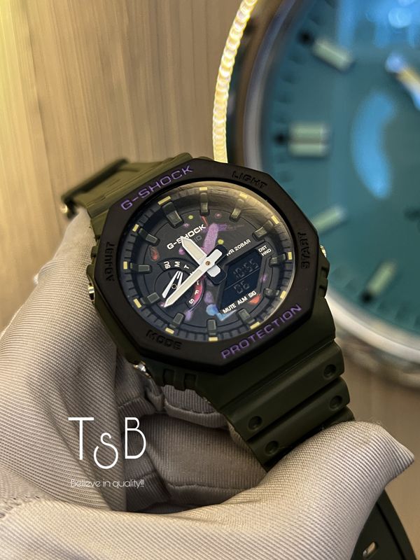 G Shock GA 2100 Rubber Belt Green DIY AA Grade