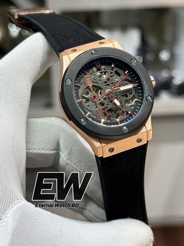 HUBLOT AUTOMOTIC BLACK VELVET BELT RG BODY BLACK BEZEL