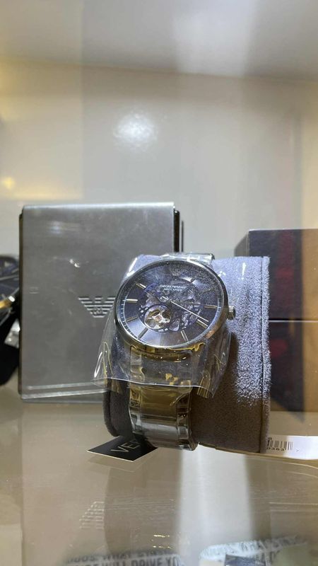 EMPORIO ARMANI Renato Automatic Blue Dial Men's Watch AR60056 (Gunmetal)