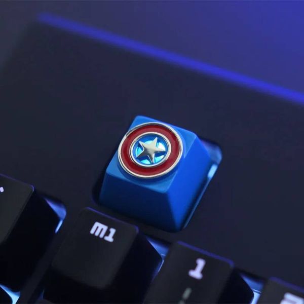 Captain America Shield - Zinc-plated Aluminum Artisan R4 Keycaps