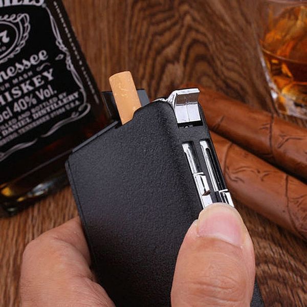 Box Lighter Holder Case Portable Smoking Gadgets-Cigarette Lighter & Parts-gold palace