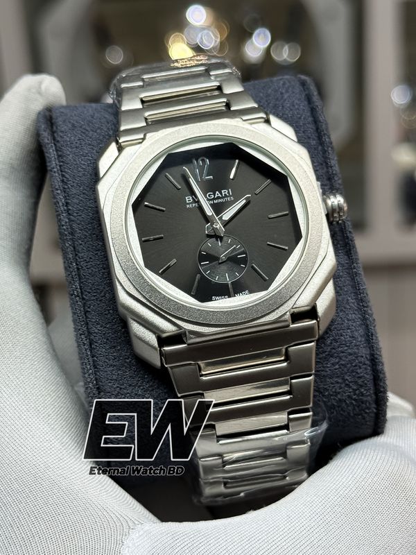 BVLGARI CHAIN 60SEC BLACK DIAL MATTE BODY