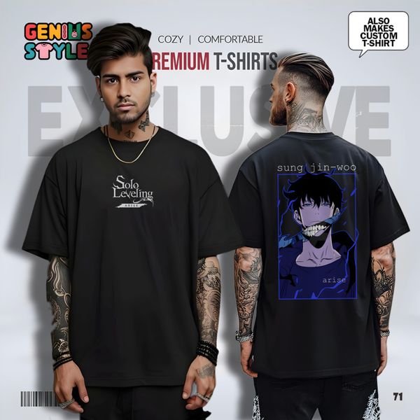 Sung Jin-Woo (Solo Leveling) Drop Shoulder T-shirt - 71