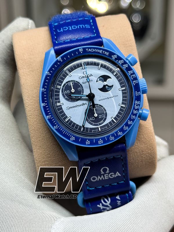 OMEGA X SWATCH BELT SUPER BLUE MOONPHASE