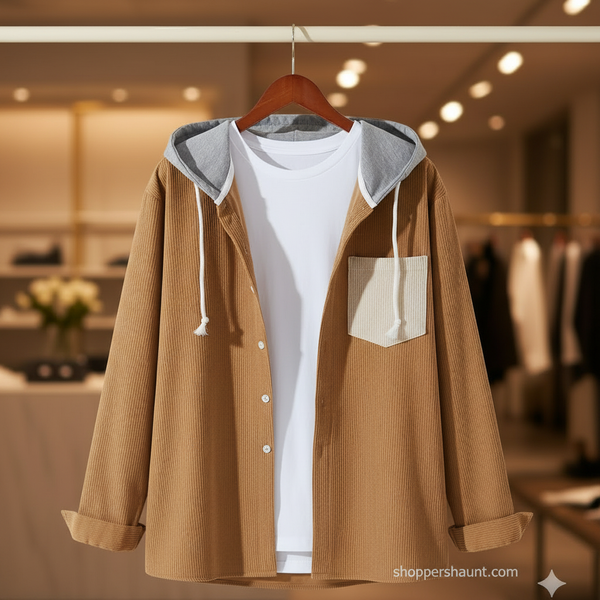 Export Quality corduroy hooded shirt for winter 0053