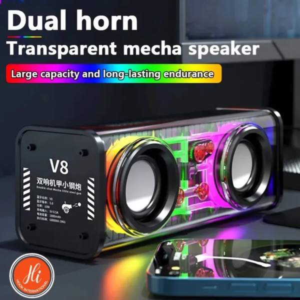Transparent RGB Light Bluetooth 5.0 Portable Wireless Speaker