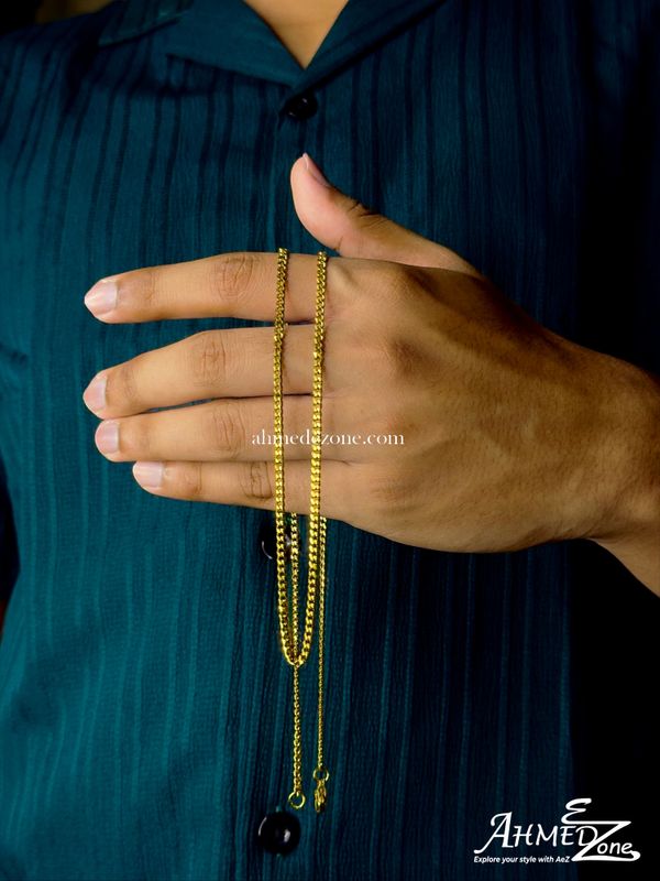 3mm Premium Cuban Neck Chain Golden Edition