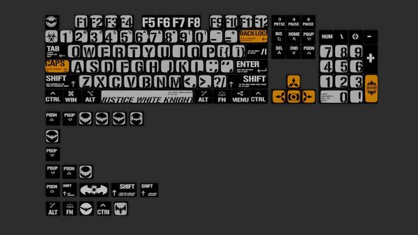 Batman Themed ASA Profile Pudding Keycaps Set