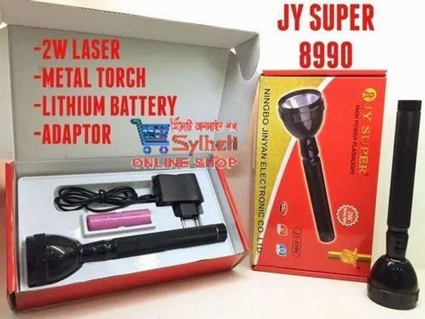 JY SUPER 8990 Rechargeable Metal Torch- Torch Light