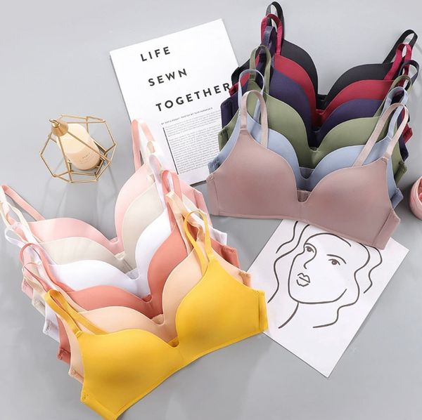 women Seamless t-shirt bra Underwear Sexy Gathered Bras Soft Breathable Bras Solid Color Underwear Girls Women Underwear Accessories