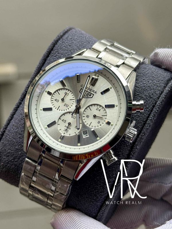 TAG HEUER 3 CHRONO WHITE DIAL