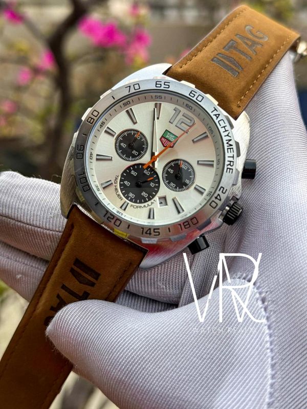 TAG HEUER ANNIVERSARY GULF MUSTARD BELT WHITE DIAL
