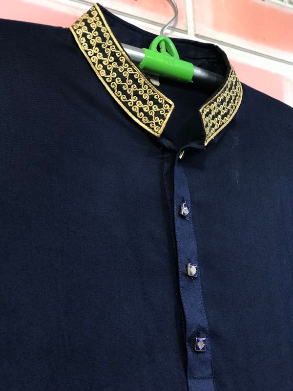 Cotton Soft Navy Blue Panjabi
