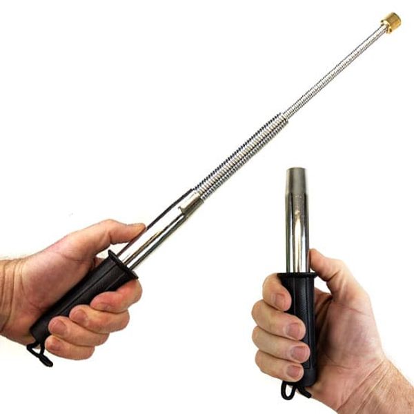 Collapsing Metal Self Defense Baton - Spring estek Design Adds Power With Less Effort
