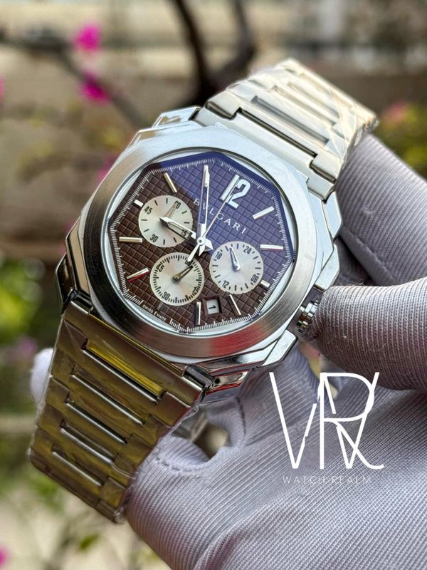 BVLGARI CHAIN BROWN WAFFLE DIAL WHITE SUB