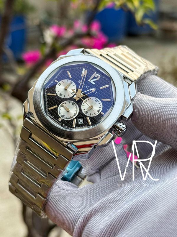 BVLGARI CHAIN BLACK WAFFLE DIAL WHITE SUB