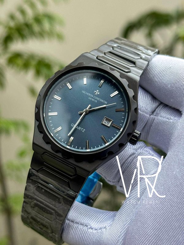VACHERON CONSTANTIN QUARTZ BLACK CHAIN BLUE DIAL