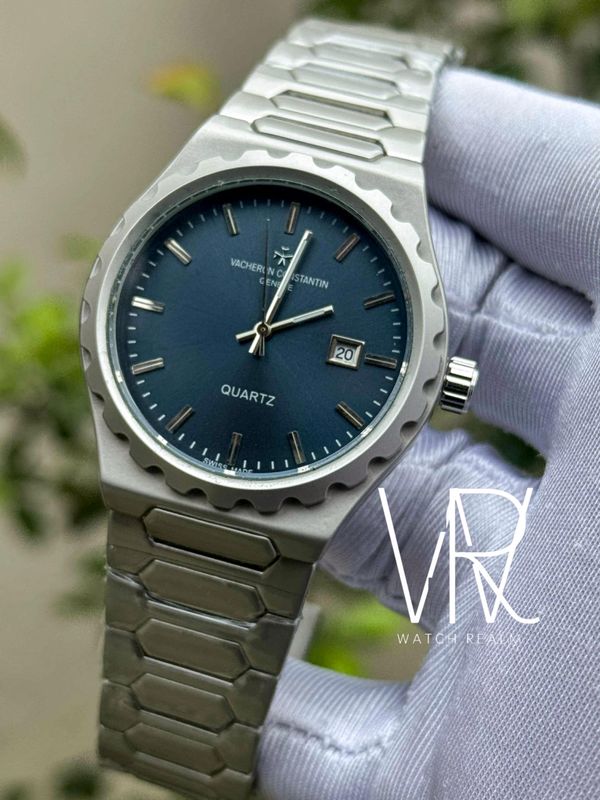 VACHERON CONSTANTIN QUARTZ SILVER CHAIN BLUE DIAL
